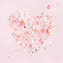 Tableau Cherry Blossom by Leanie Coeurs en fleurs (50 x 50 cm)  par Lilipinso