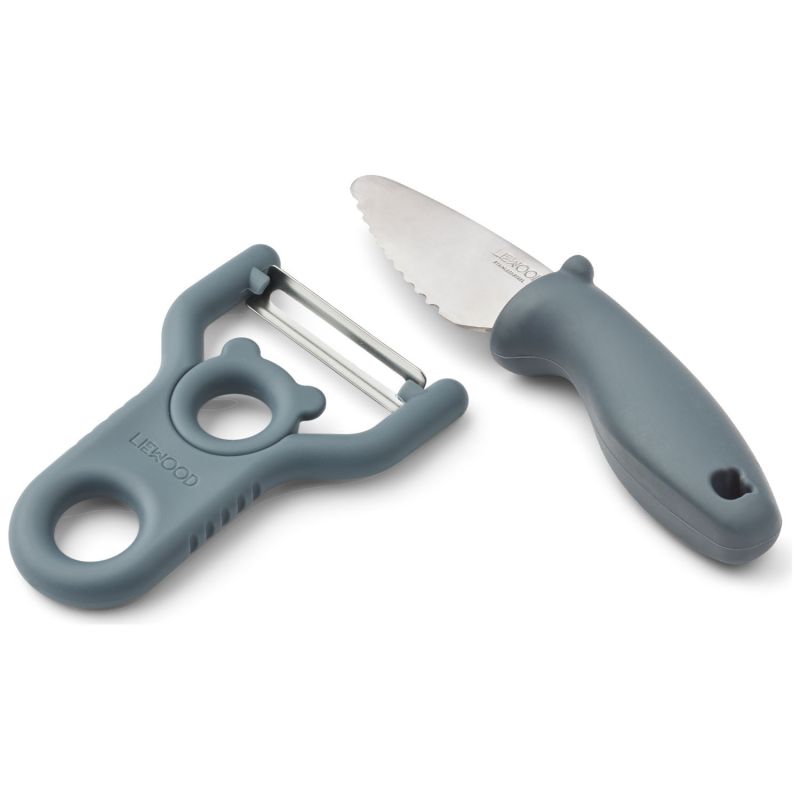 Set éplucheur et couteau Pertense Whale Blue Liewood Produit 1