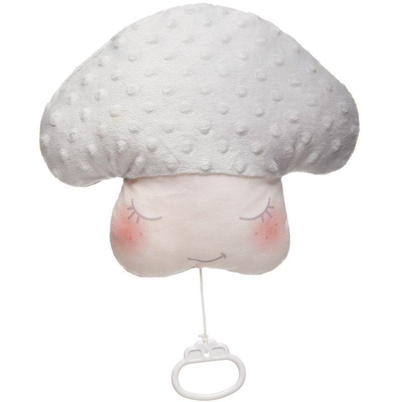 Coussin musical champignon gris (2 mélodies au choix) Pouce et Lina