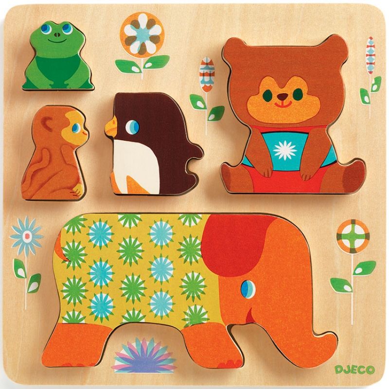 Puzzle à empiler Woodypile (5 pièces) Djeco