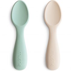 Lot de 2 cuillères bébé Blue-Shifting sand - Mushie