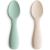 Variation Vert d'eau, écru du produit Lot de 2 cuillères bébé Blue-Shifting sand de la marque Mushie