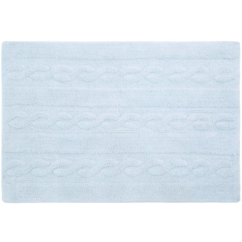 Tapis lavable unis à torsades bleu gris (80 x 120 cm) Lorena Canals