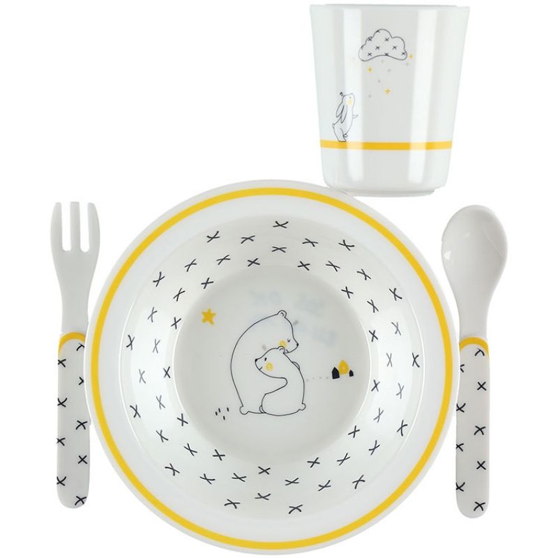 Coffret repas ours Timeless (4 pièces) Noukie's