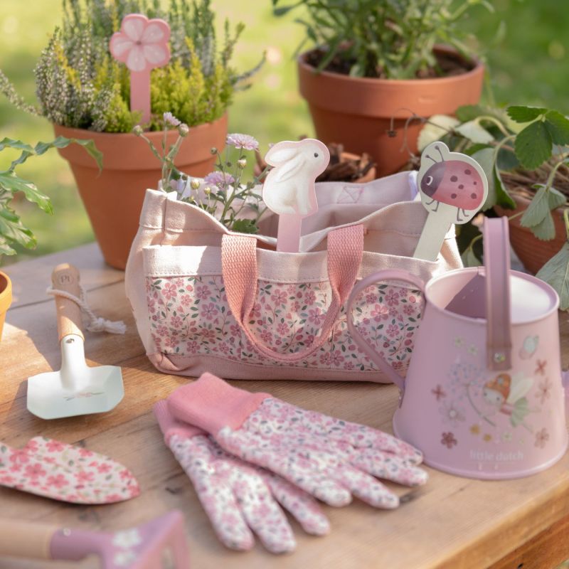Coffret jardinage Fairy Garden rose (10 pièces) Little Dutch Ambiance 1