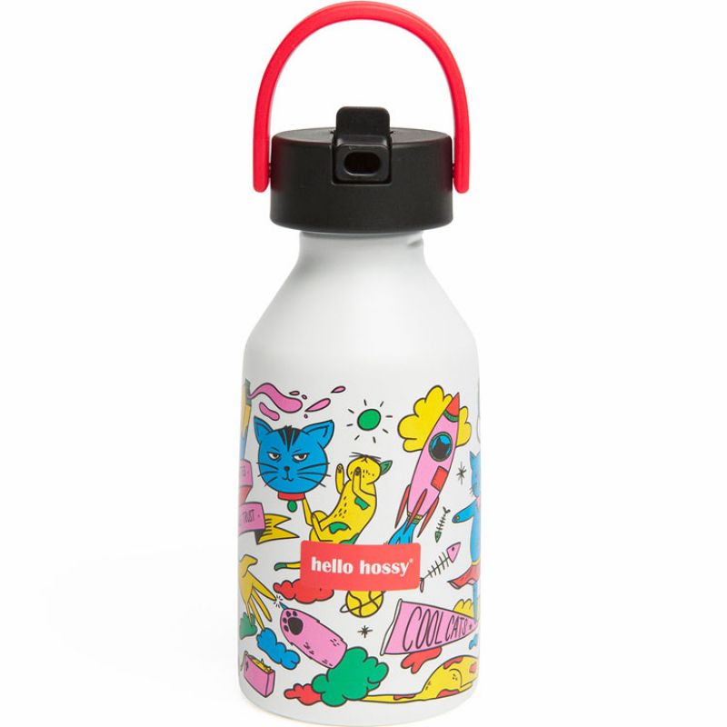 Gourde à paille Cats (470 ml) Hello Hossy