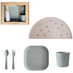 Coffret repas en silicone Sage (5 pièces) - Mushie