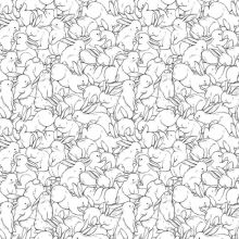 Papier peint motif lapins enchevêtrés (10 m)  par Lilipinso