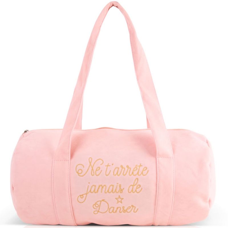 Sac de sport Ne t'arrête jamais de danser rose Créa Bisontine