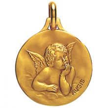 Médaille 20 mm Ange Raphaël (or jaune 750°)  par Maison Augis