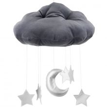 Mobile nuage gris graphite  par Cotton&Sweets