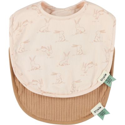 Lot de 2 bavoirs de naissance Rosy Rabbit  par Trixie