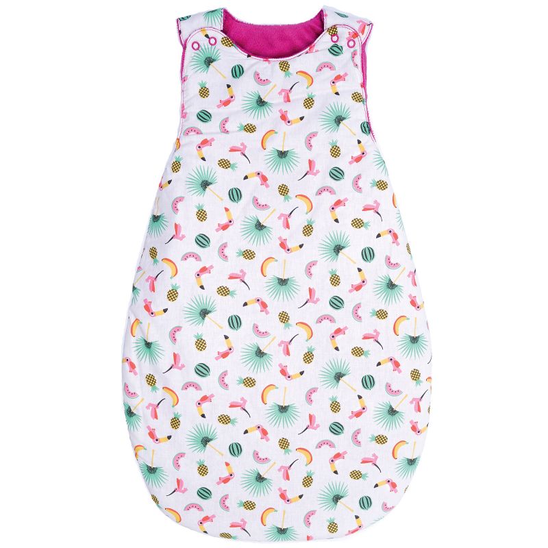 Gigoteuse réversible Adorable comme maman imprimé exotique Minky rose (70 cm) BB & Co