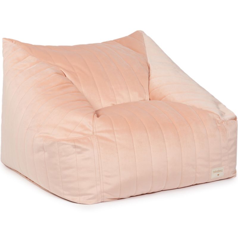 Fauteuil enfant en velours Chelsea Bloom pink Nobodinoz