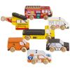 Set de 7 véhicules et hélicoptère de sauvetage en bois FSC Le Toy Van Produit 1