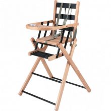 Chaise haute extra pliante en bois Sarah hybride noir  par Combelle