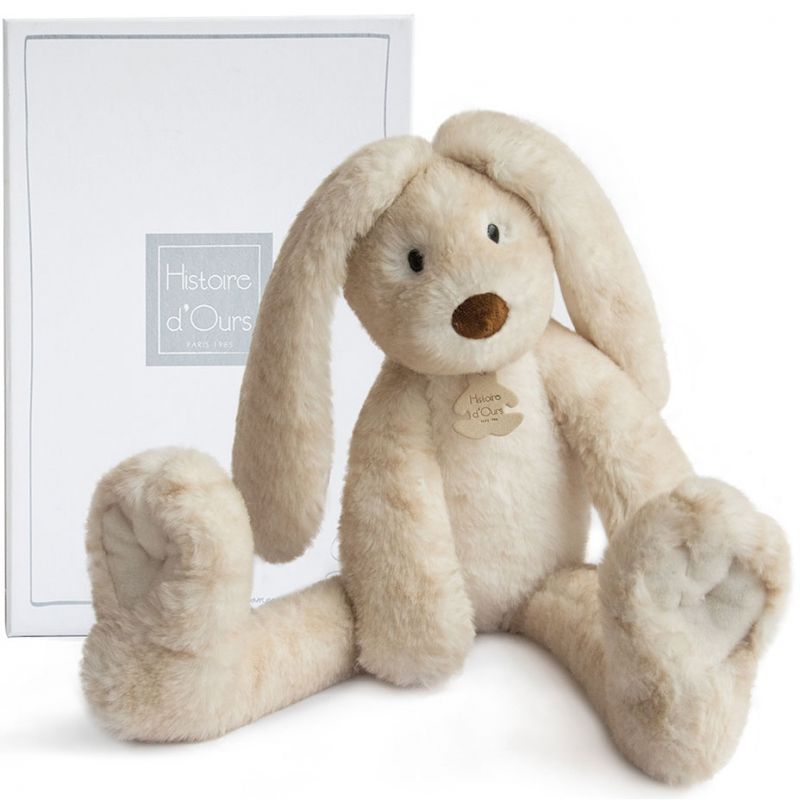 Peluche Lapin Fluffy aux longues jambes écru (38 cm) Histoire d'Ours