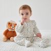 Pyjama léger fleuri en jersey gaufré écru (naissance)  par Noukie's