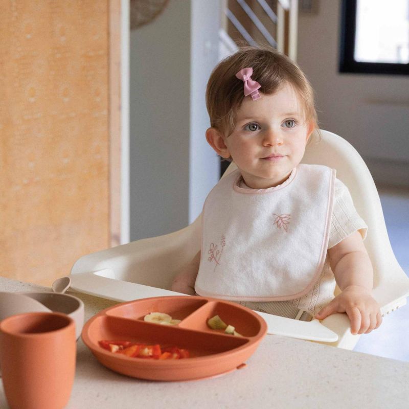 Lot de 6 bavoirs premier âge Fleurs Roses Trois Kilos Sept Ambiance 6