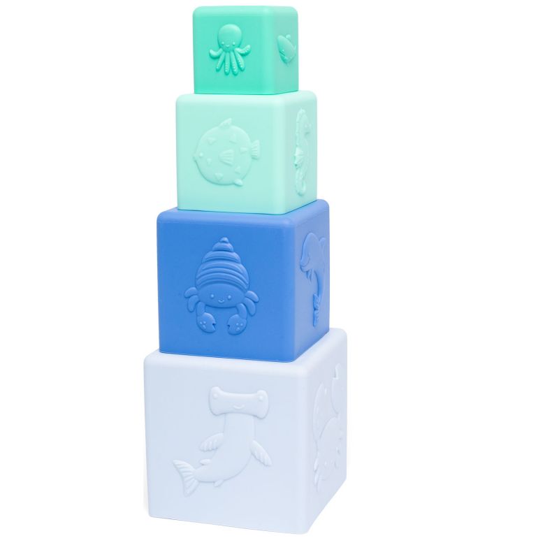 Cubes gigognes et à empiler vert et bleu Little L Produit 1