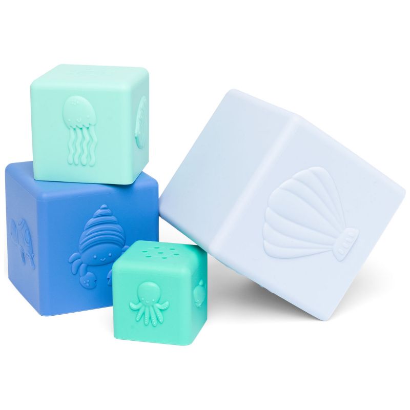 Cubes gigognes et à empiler vert et bleu Little L Produit 2