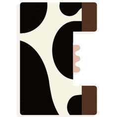 Lettre décorative vache E (coloris aléatoire)