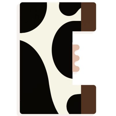 Lettre décorative vache E (coloris aléatoire) Djeco