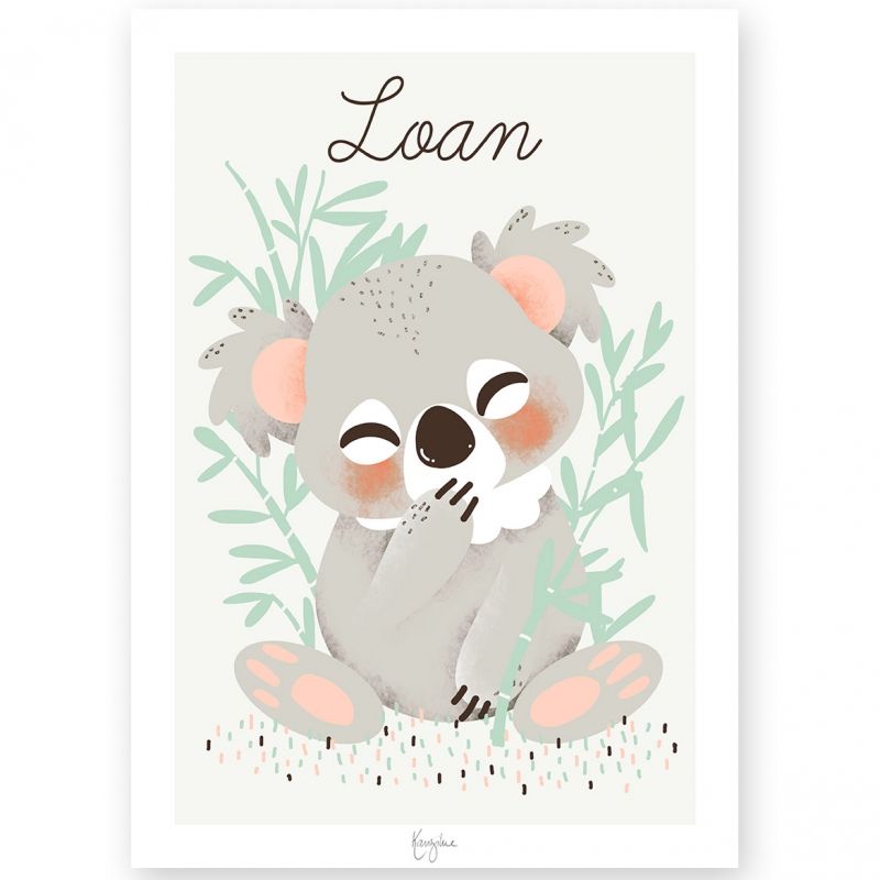 Carte A5 Les Animignons le koala (personnalisable) Kanzilue