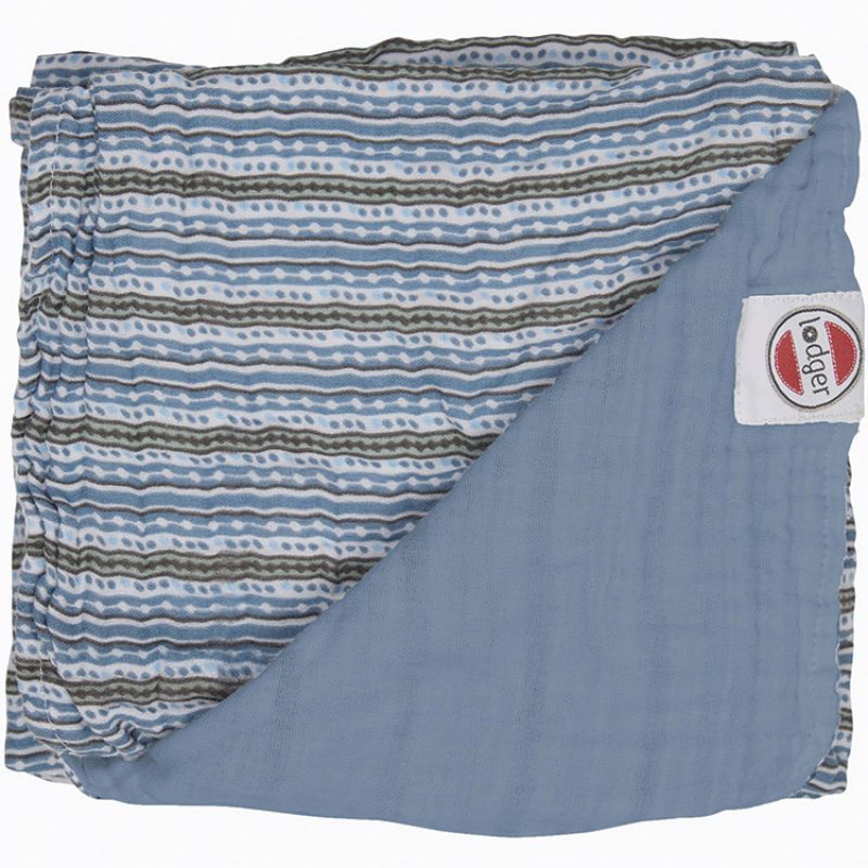 Couverture bébé en coton Dreamer Xandu Ocean rayure bleu (120 x 120 cm) Lodger