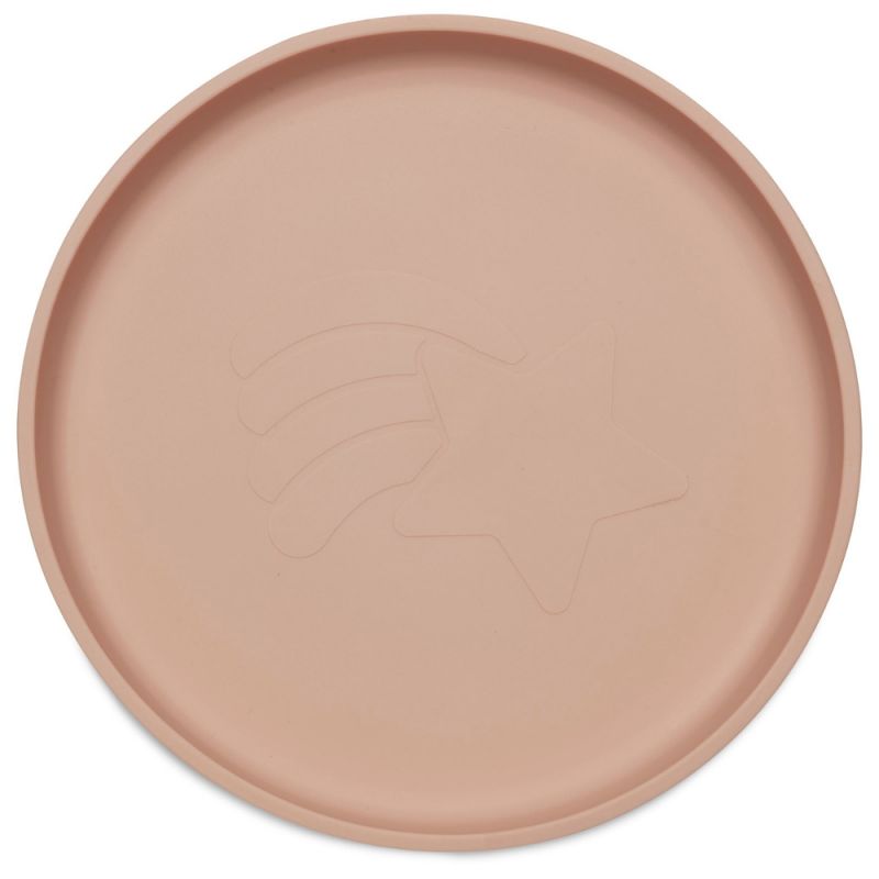 Assiette plate en silicone à ventouse Pale Pink Jollein