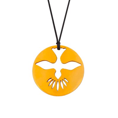 Collier cordon médaille Signes Saint Esprit 16 mm (or jaune 750°) Maison La Couronne
