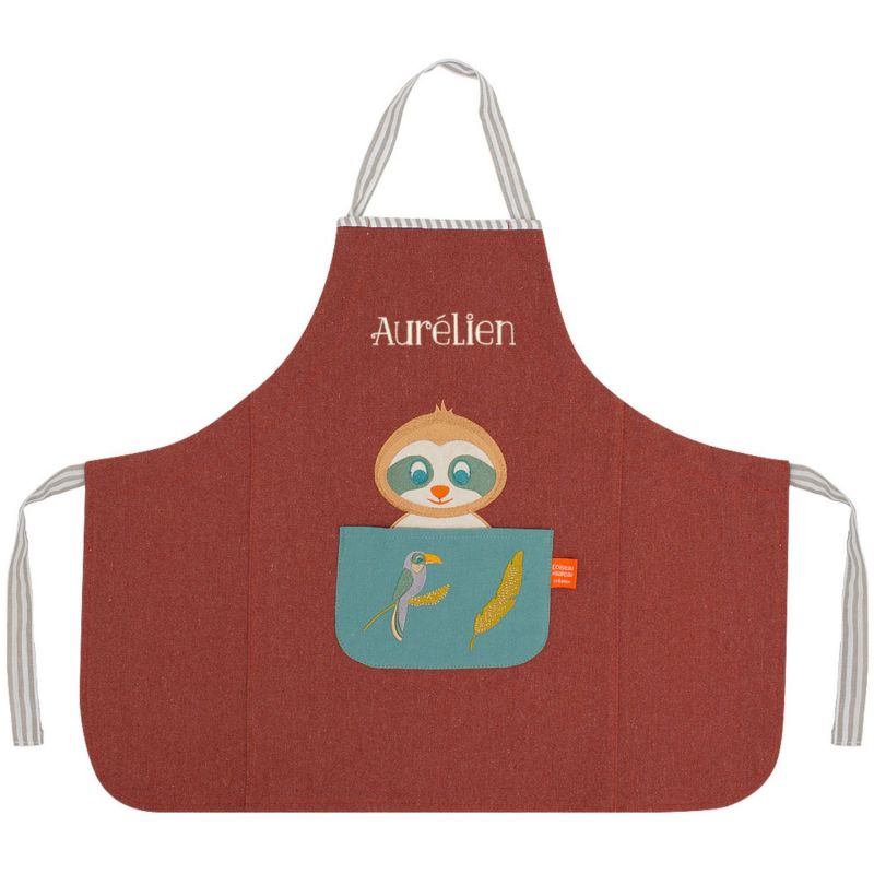 Tablier Tchikis 3 Paresseux personnalisable (2-6 ans) L'oiseau bateau Produit 1