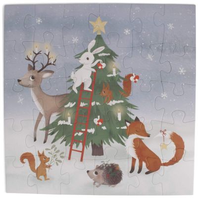 Puzzle 30 pcs Wonderful Winter Forest Friends (45x45 cm)  Filibabba
