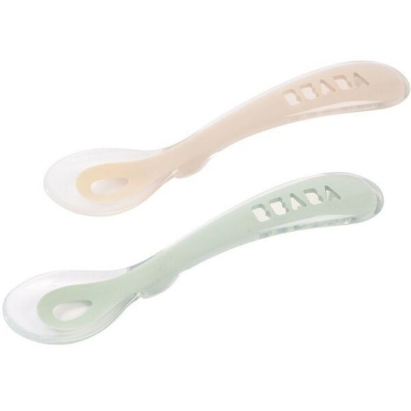 Lot de 2 cuillères silicone 2ème âge Duo Argile Vert de gris Béaba Produit 1
