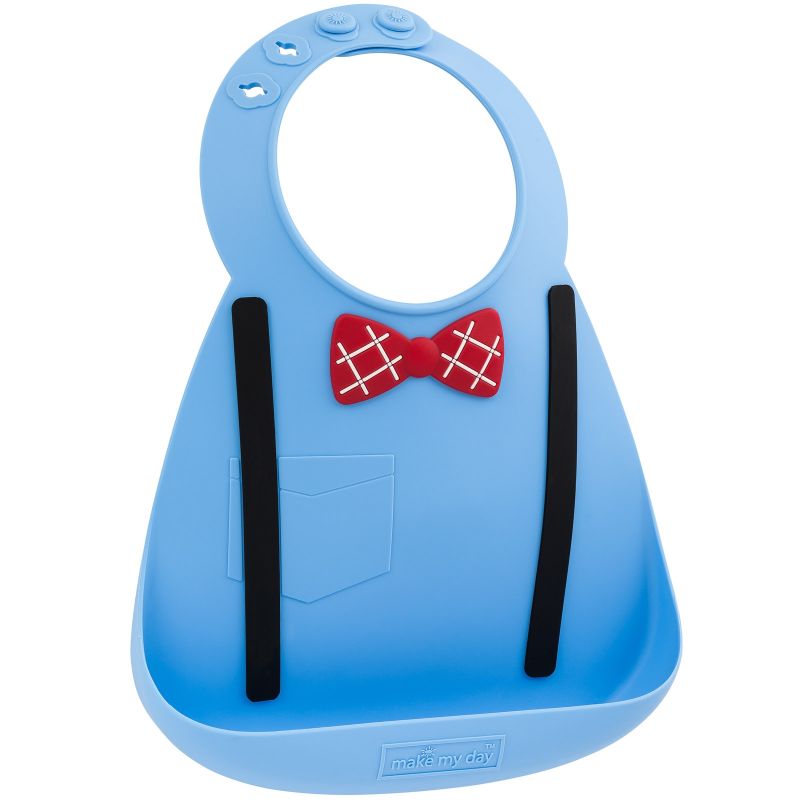 Bavoir silicone à poche Noeud pap' et bretelles Make My Day