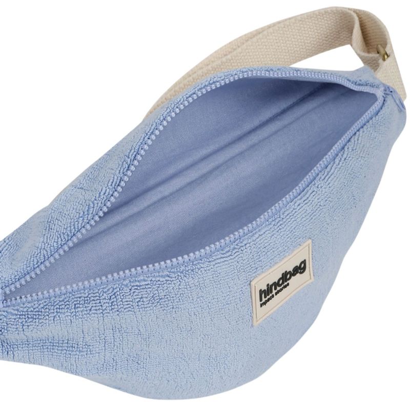 Sac banane Olivia en éponge Bleu Hindbag Produit ouvert 4