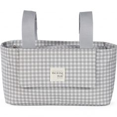 Sac à poussette I love vichy gris - Walking Mum