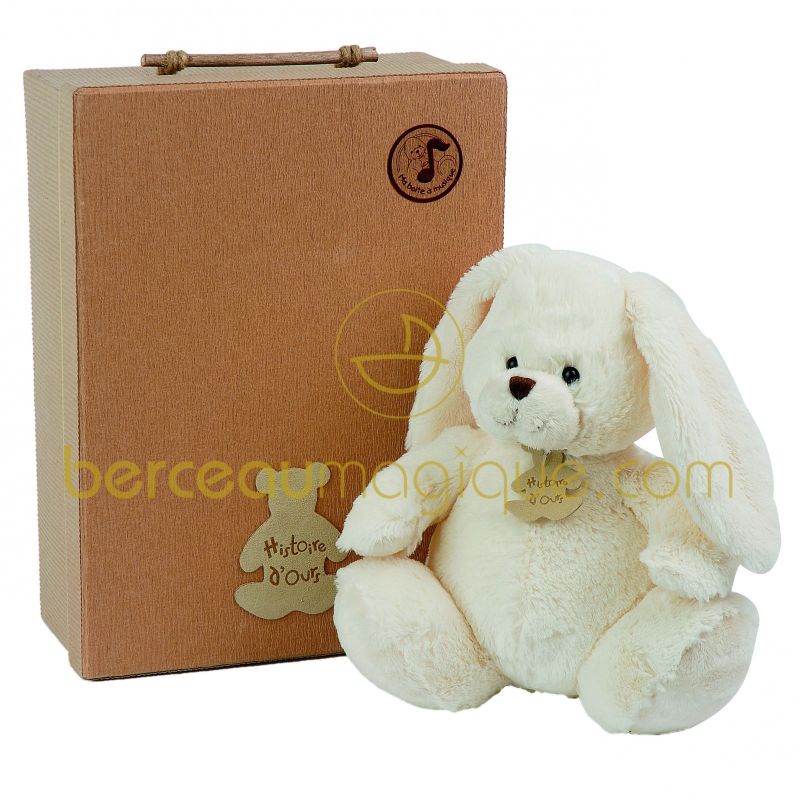 Doudou musical Lapin Blanc (22 cm) Histoire d'Ours