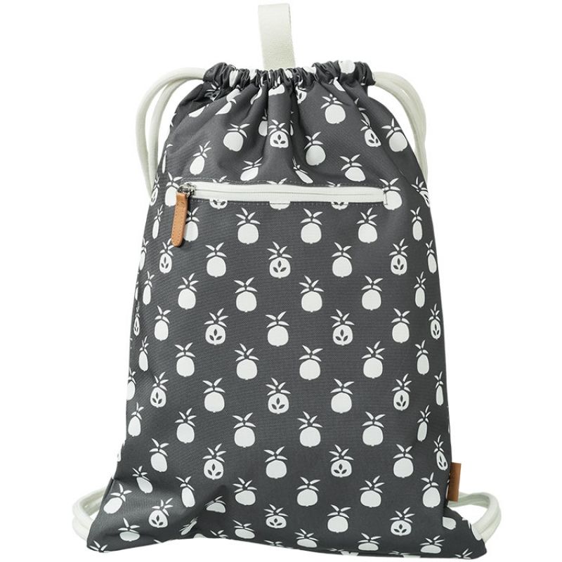 Sac à ficelles ananas gris foncé Fresk