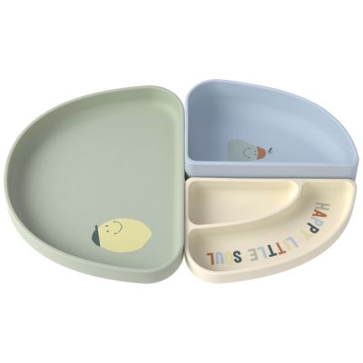 Assiette à compartiments en silicone Citron Lässig 