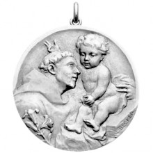 Médaille Saint Antoine de Padoue (or blanc 750°)  par Becker