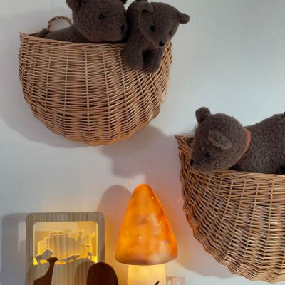 Lot de 2 paniers à suspendre en osier