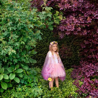 Cape papillon Danae, bandeau et baguette magique (5-7 ans)