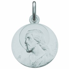 Médaille ronde Christ 18 mm (argent 925°)  par Premiers Bijoux