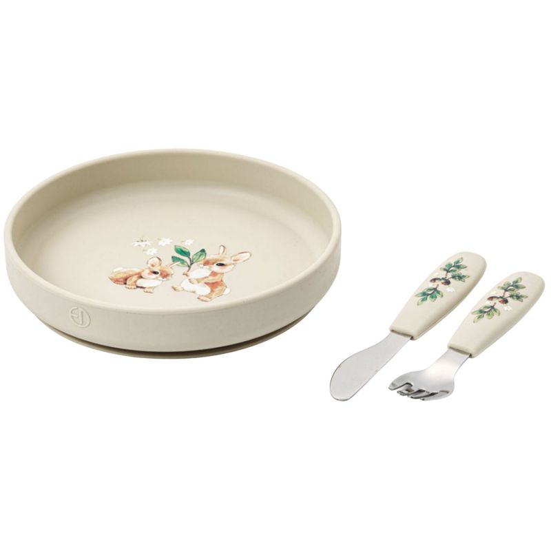 Set assiette et couverts Bunny Darling Elodie Details Produit 1