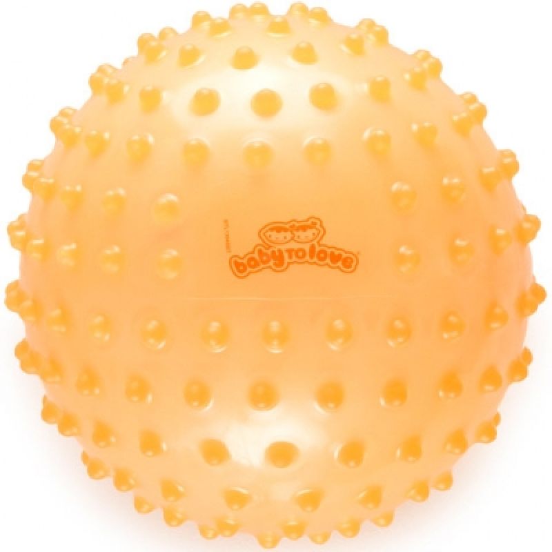 Balle tactile transparente orange Baby to Love