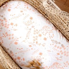 Drap housse en coton bio pour landau Yukari Peach (76 x 30 cm)
