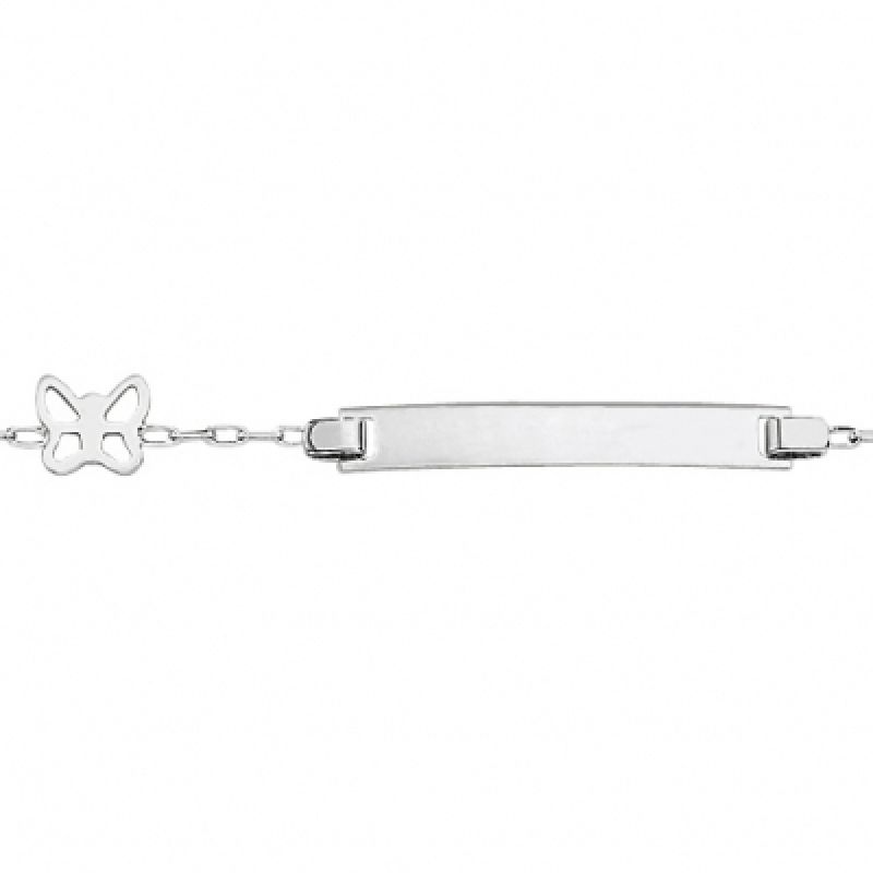 Gourmette enfant papillons (or blanc 750°) Berceau magique bijoux
