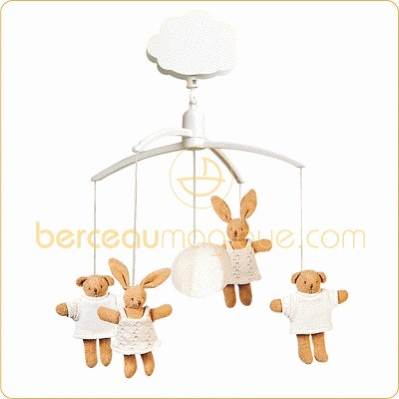 Mobile musical ours et lapines  Trousselier