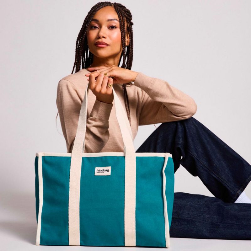 Sac cabas Oscar Bleu Paon Hindbag Ambiance 2